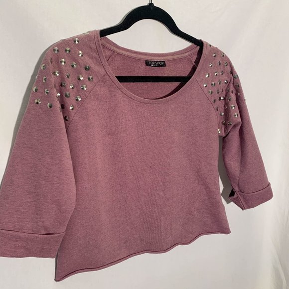 Topshop crop crew neck - size 2 - lightly worn - Picture 1 of 4
